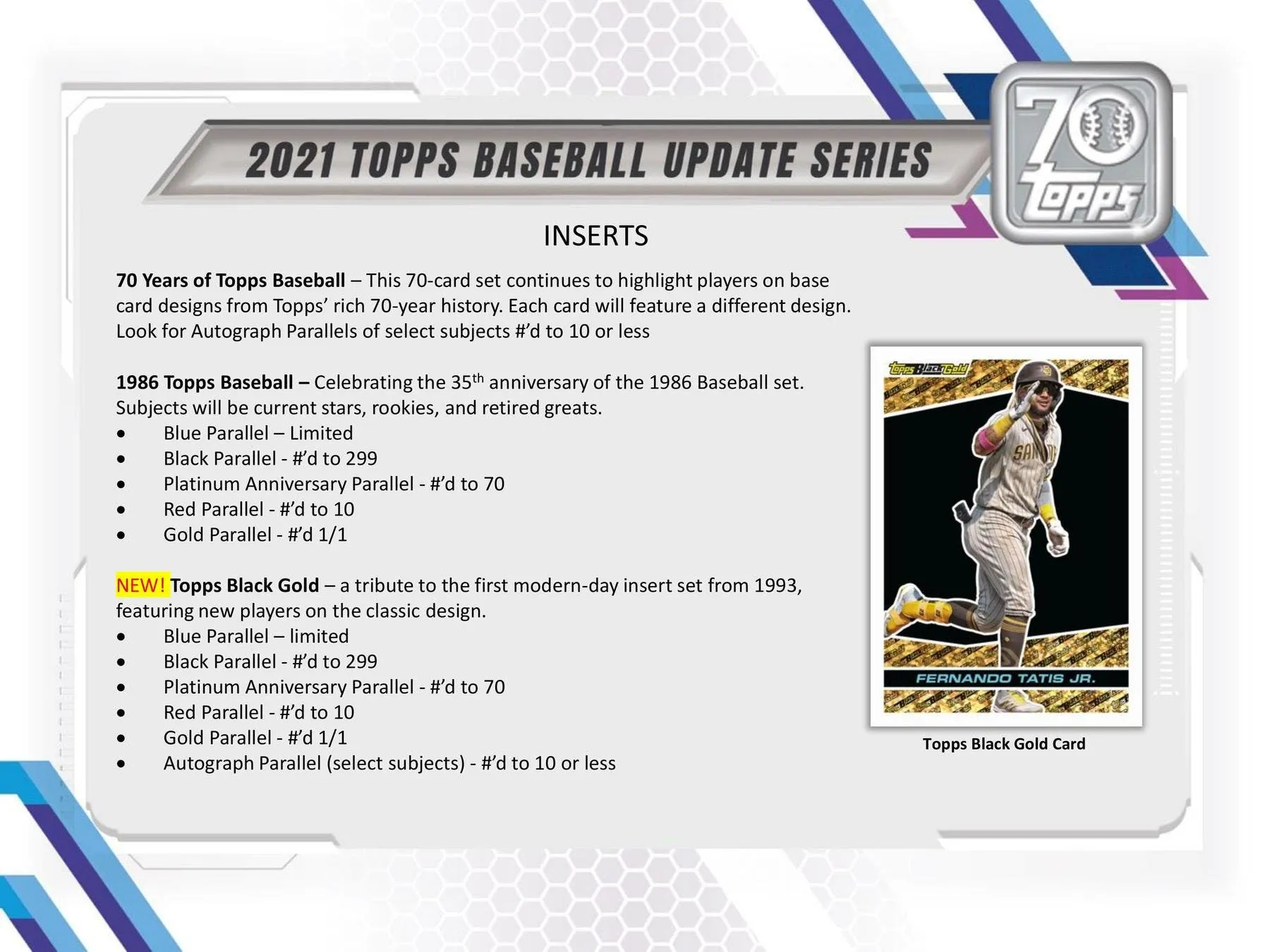 2021 Topps Update Series Baseball Hobby Jumbo Box 10 Packs Per Box, 46 Cards Per Pack