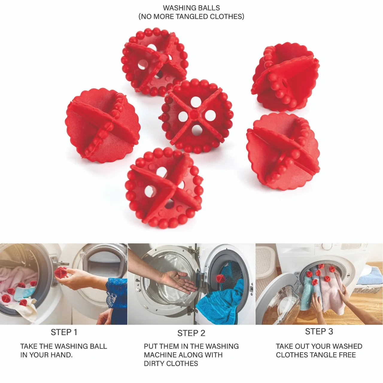 207 Laundry Washing Ball, Wash Without Detergent (6pcs)