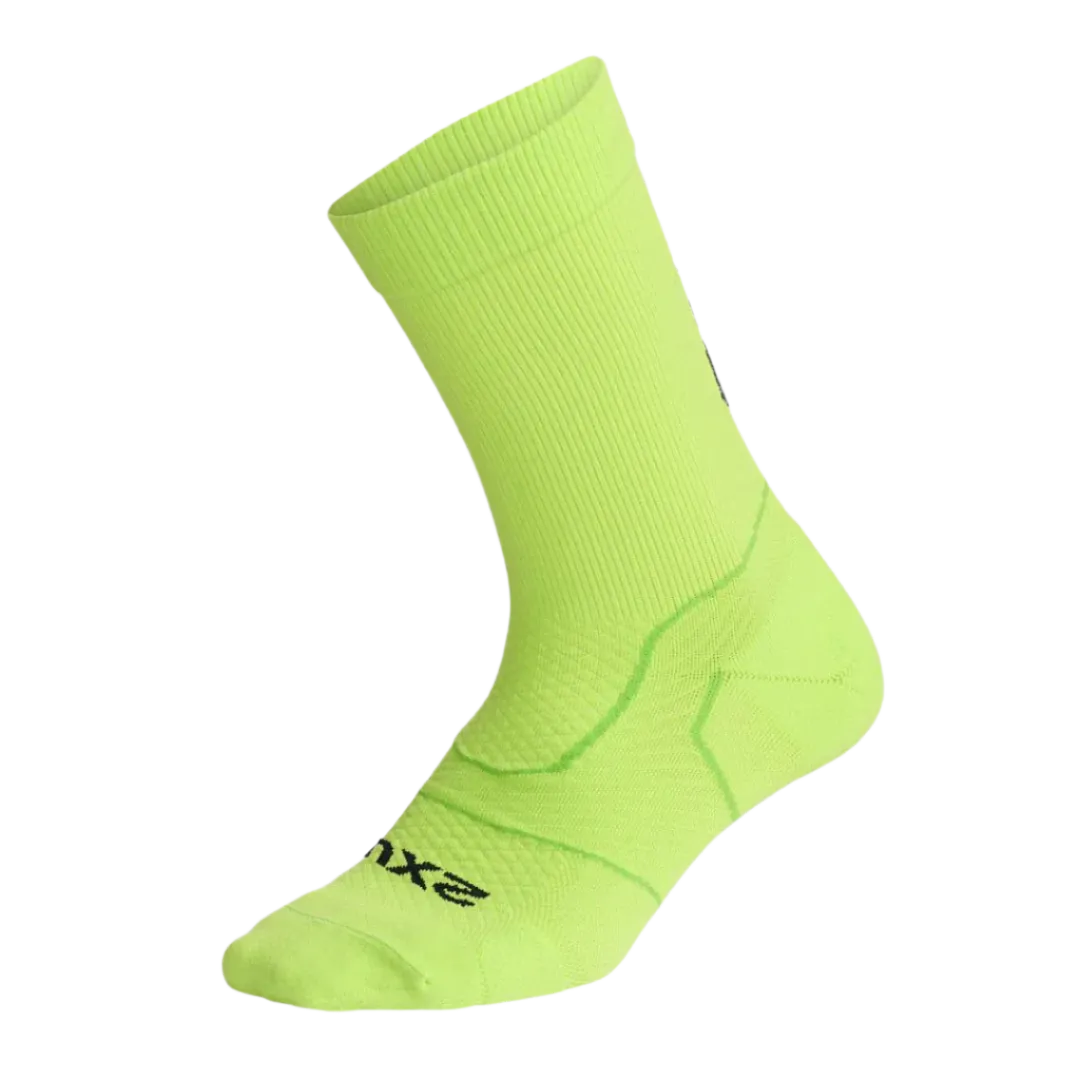 2XU - Vectr Light Cushion Crew Socks - Volt/Black