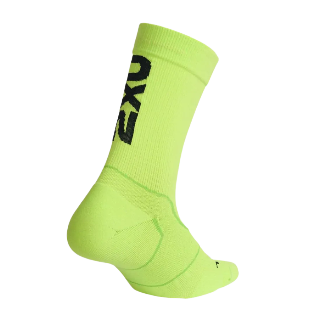 2XU - Vectr Light Cushion Crew Socks - Volt/Black