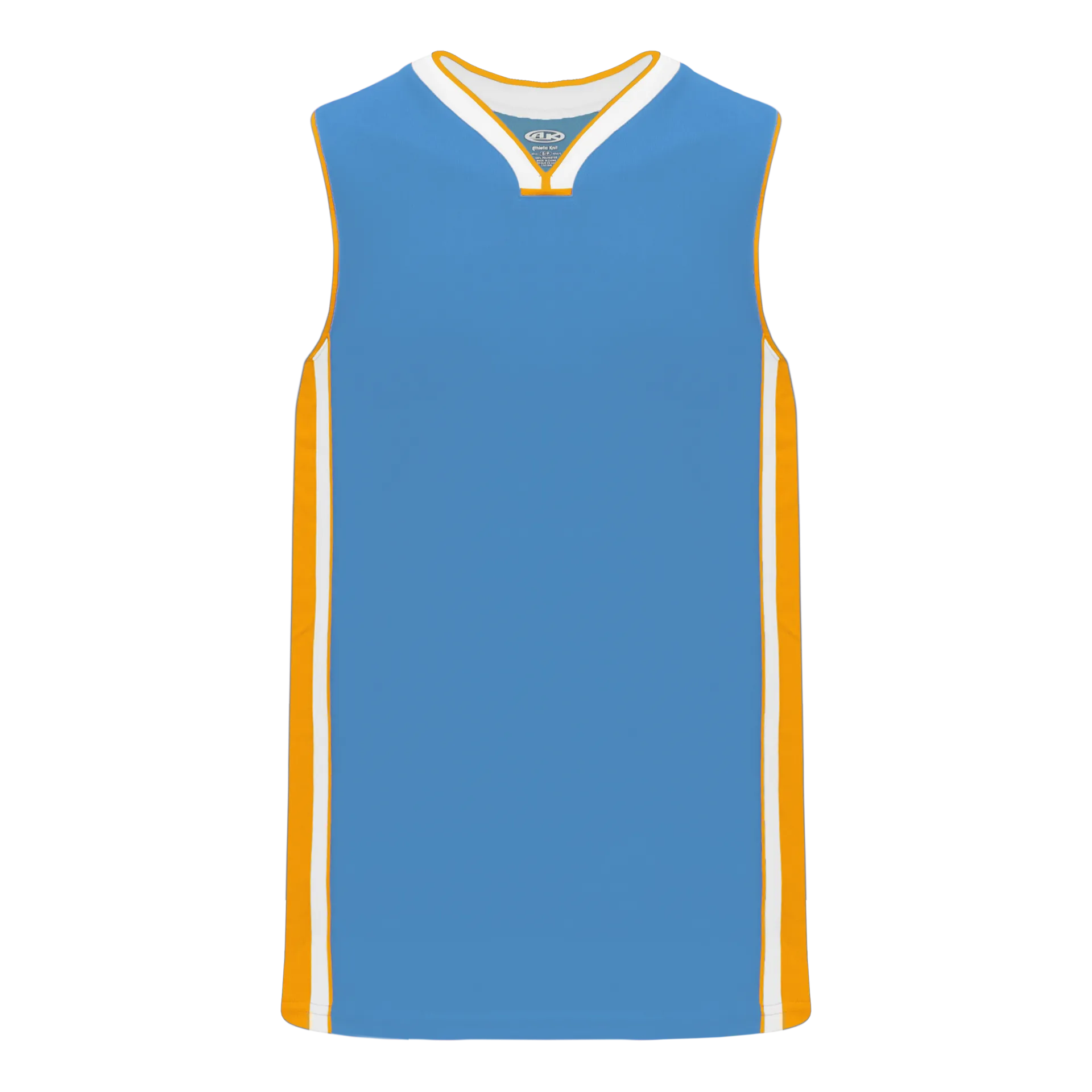 Athletic Knit (AK) B1715A-473 Adult Sky Blue/Gold/White Pro Basketball Jersey