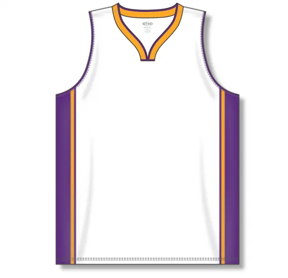 Athletic Knit (AK) B1715A-726 Adult LA Lakers White Pro Basketball Jersey