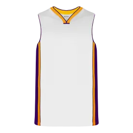 Athletic Knit (AK) B1715A-726 Adult LA Lakers White Pro Basketball Jersey