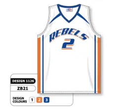 Athletic Knit Custom Sublimated Basketball Jersey Design 1126