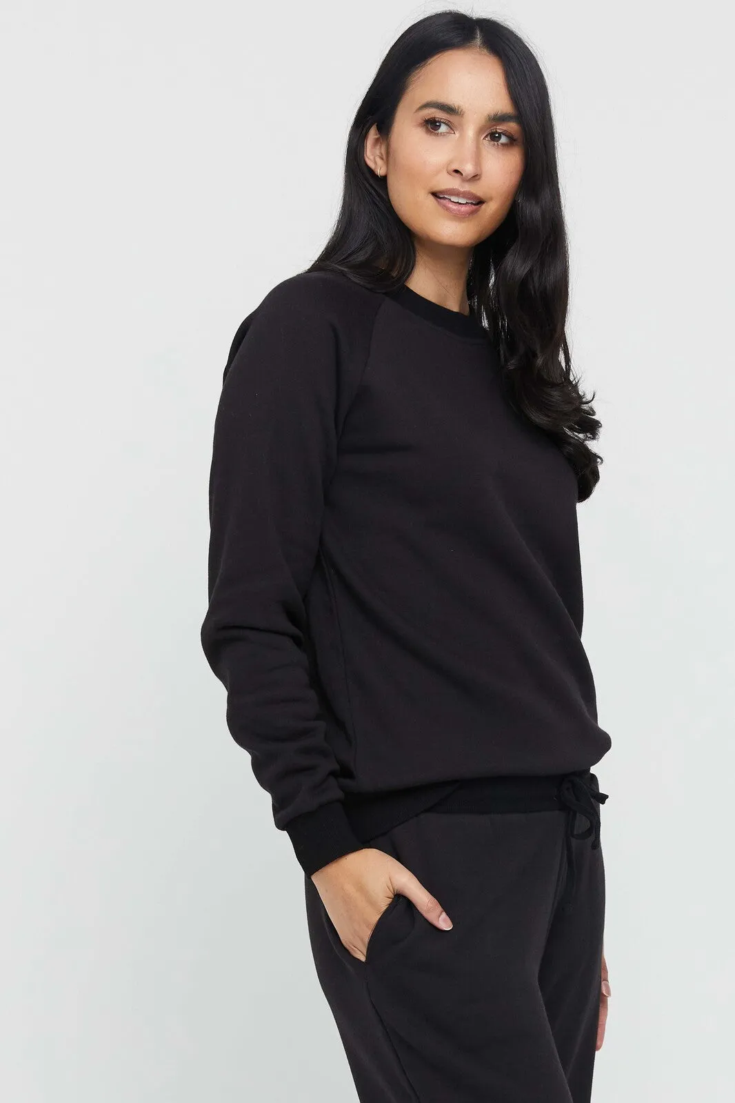 Bamboo Raglan Top - Black