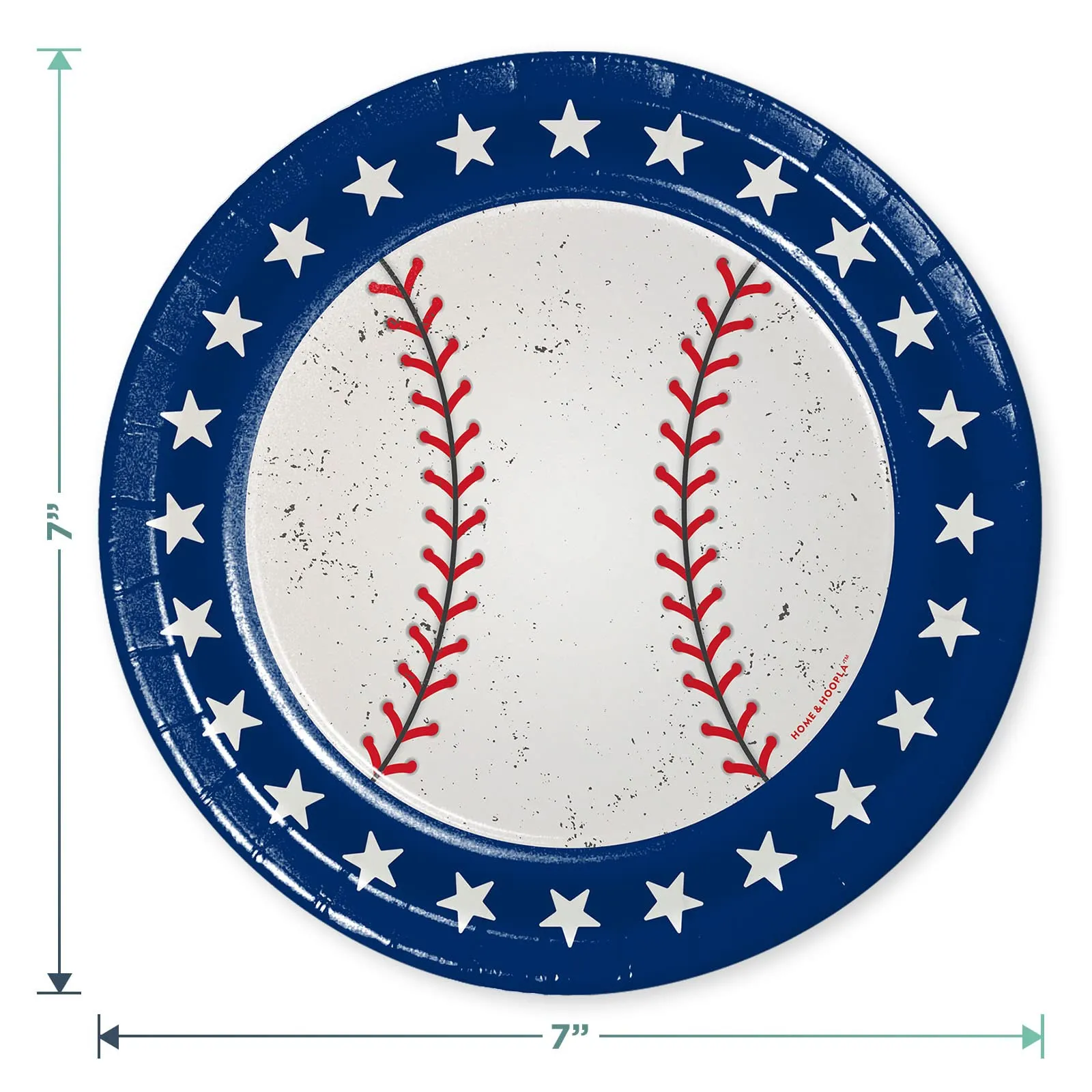 Baseball Party Supplies - All Star Red, White, and Blue Paper Dessert Plates & Star-Shaped Napkins (Serves 16)