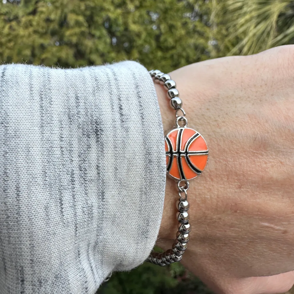 Basketball Beaded Bracelet