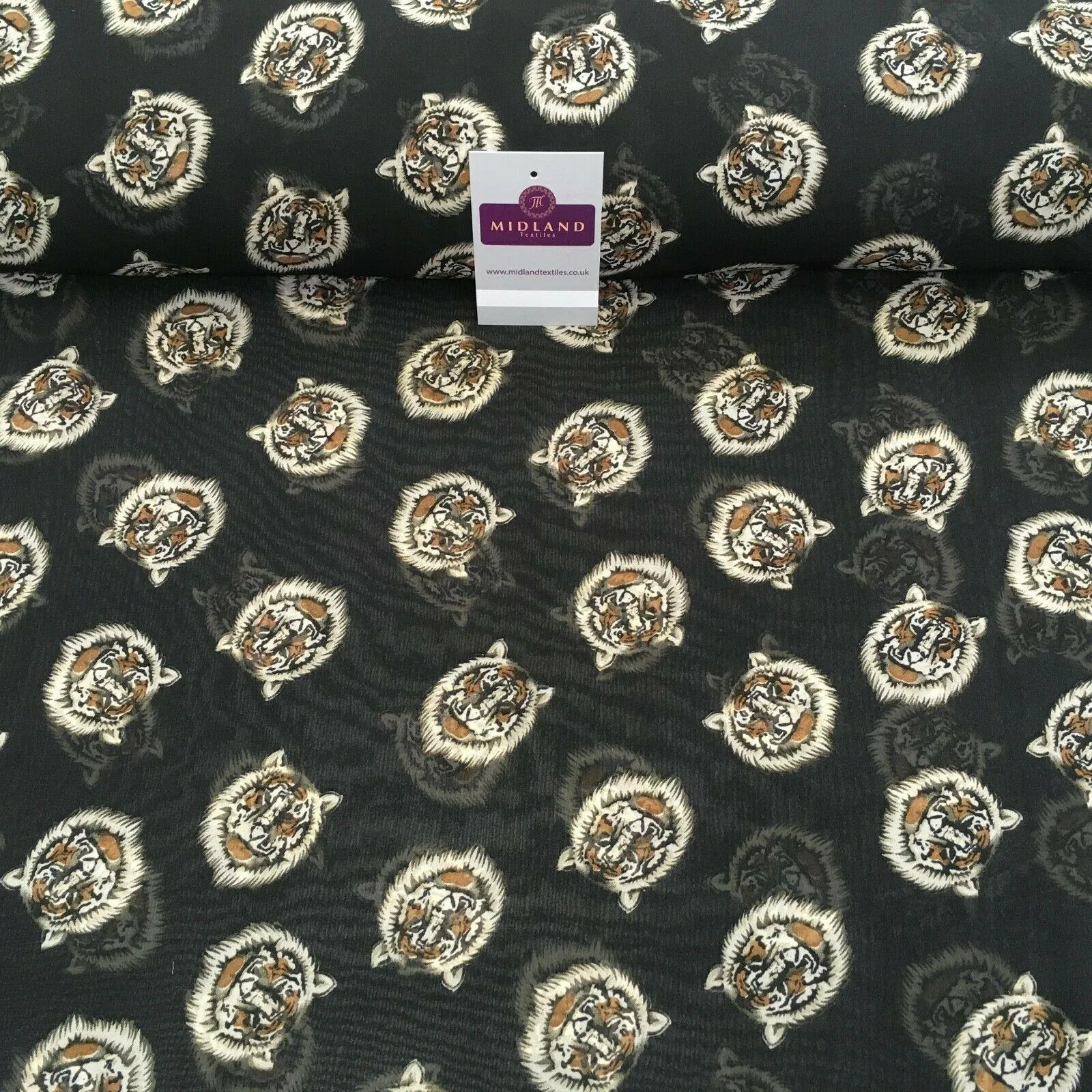 Black Tiger Printed Light Chiffon High Street Fabric 150 cm Wide MK1084-9