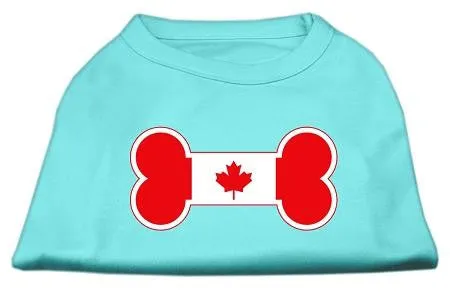 Bone Shaped Canadian Flag Screen Print Shirts Aqua M (12)