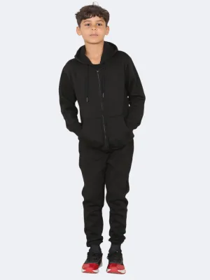 Boys Girls Plain Zipper Back To School Tracksuit