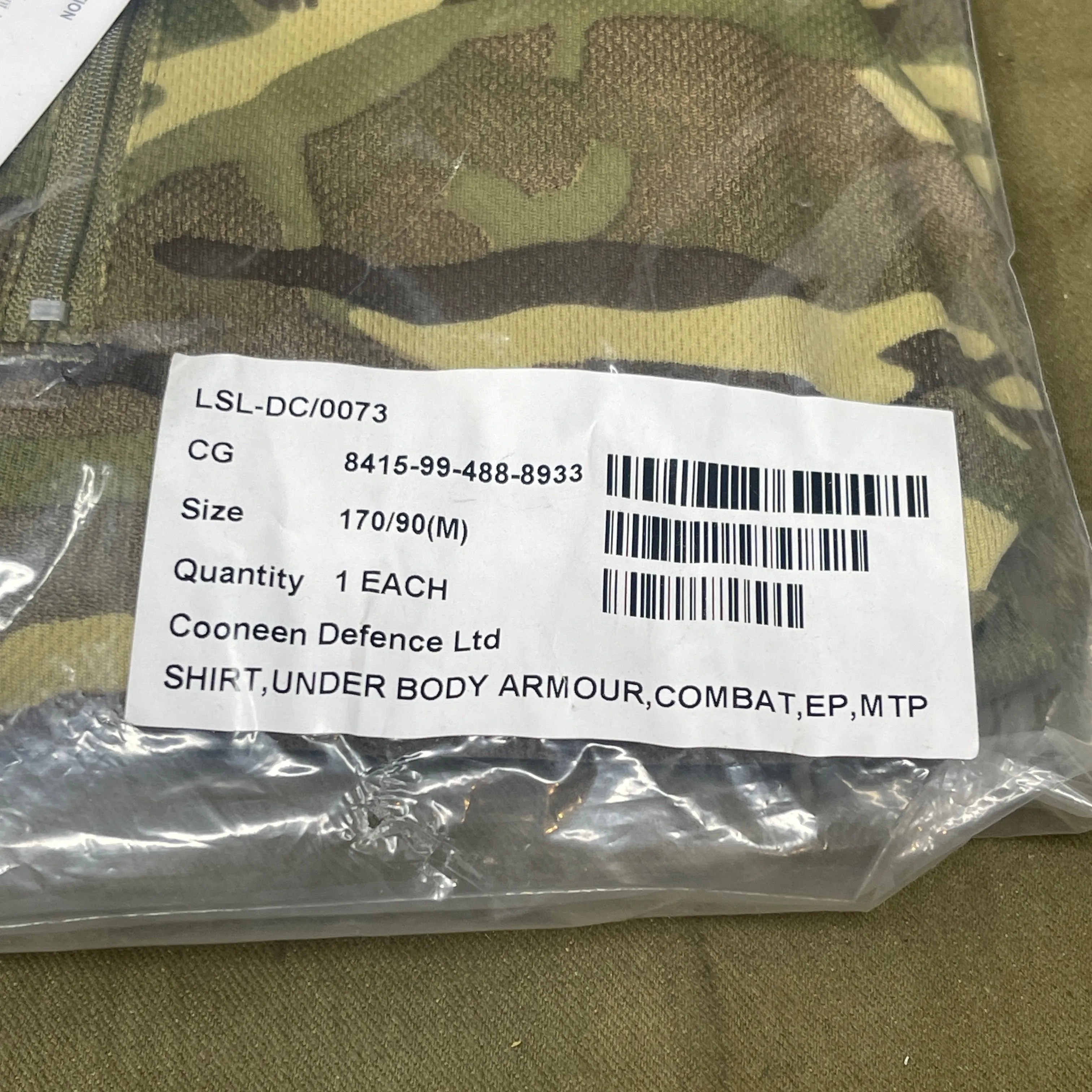 British Army Shirt Under Body Armour Combat Top MTP 170/90