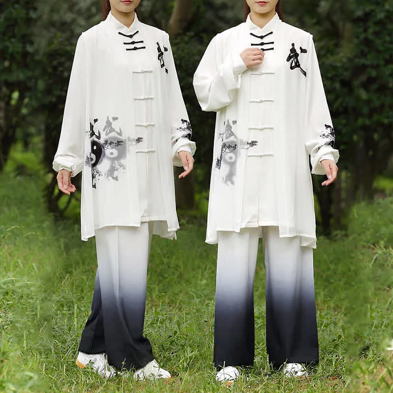 Buddha Stones 3Pcs Yin Yang Tree Tai Chi Spiritual Zen Practice Meditation Prayer Uniform Unisex Clothing Set