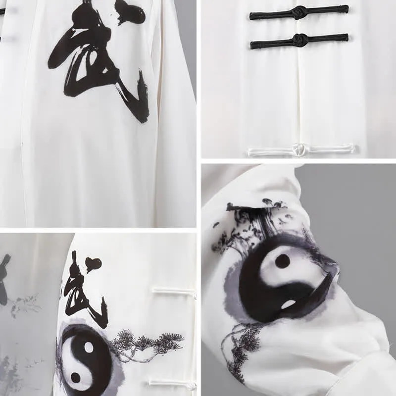 Buddha Stones 3Pcs Yin Yang Tree Tai Chi Spiritual Zen Practice Meditation Prayer Uniform Unisex Clothing Set