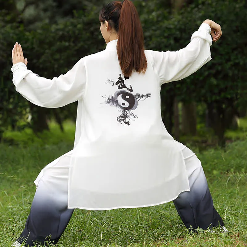 Buddha Stones 3Pcs Yin Yang Tree Tai Chi Spiritual Zen Practice Meditation Prayer Uniform Unisex Clothing Set