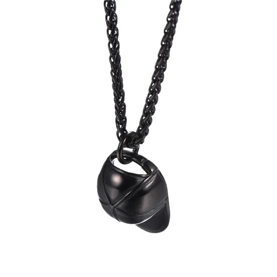 Classy Men Black Baseball Cap Pendant Necklace