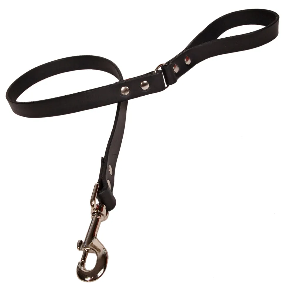 Creature Clothes Black Leather Dog Leads