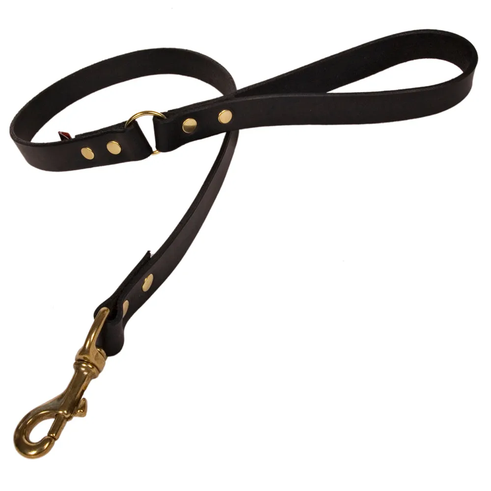 Creature Clothes Black Leather Dog Leads