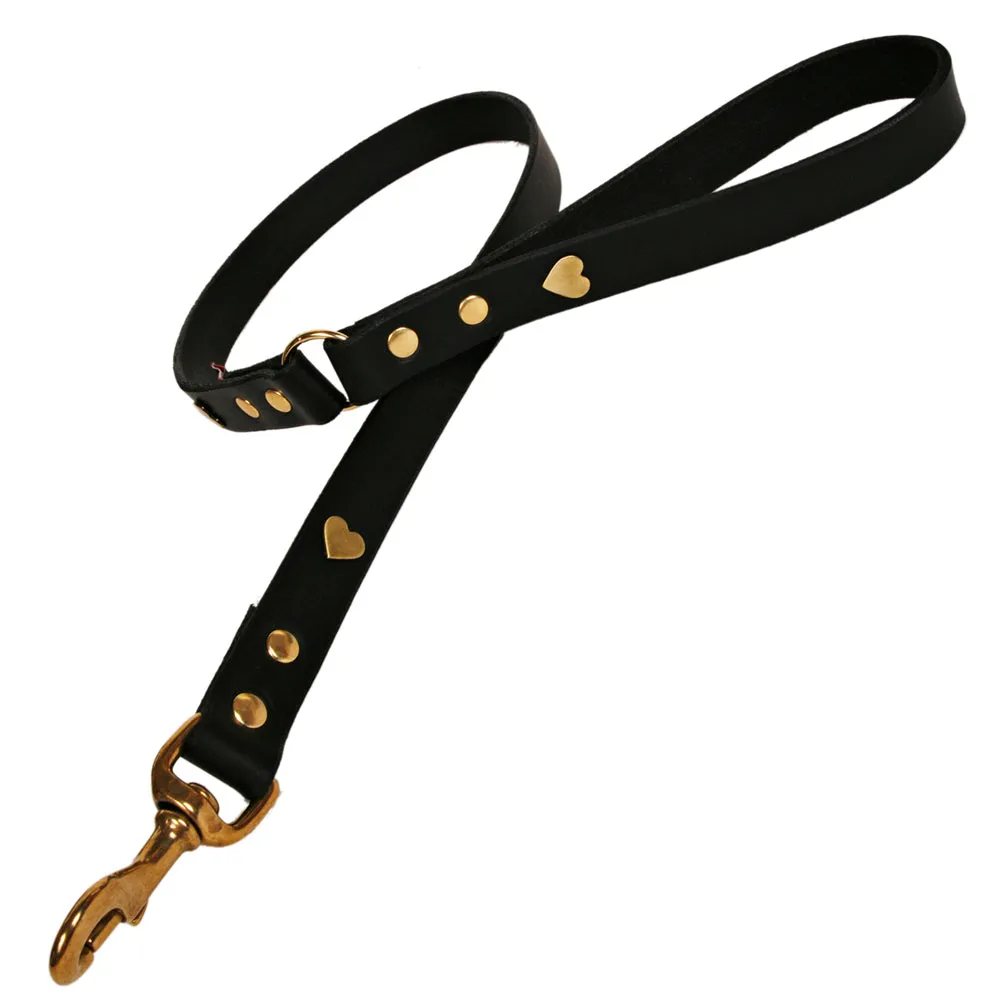 Creature Clothes Black Leather Dog Leads