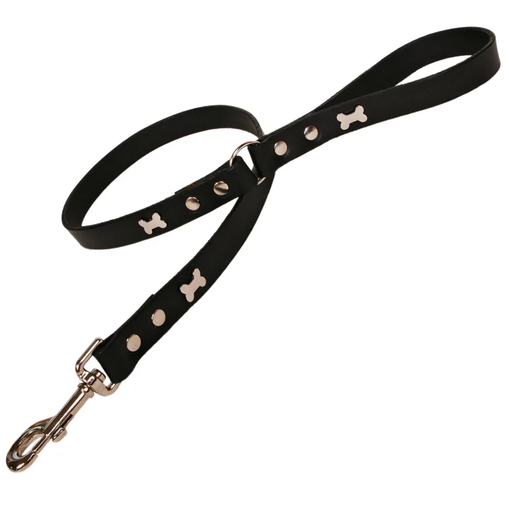 Creature Clothes Black Leather Dog Leads