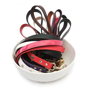 Creature Clothes Black Leather Dog Leads