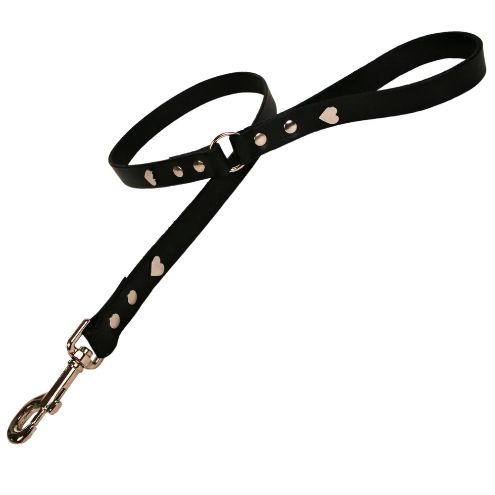 Creature Clothes Black Leather Dog Leads