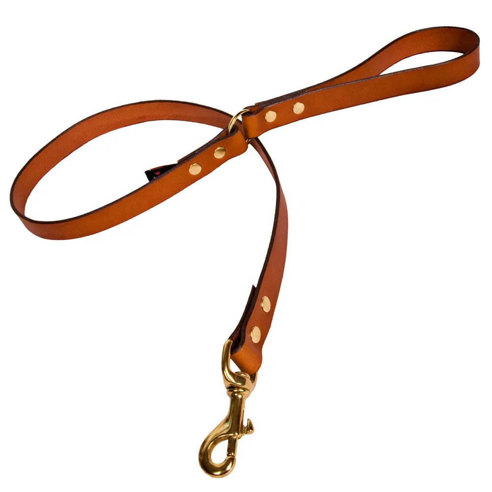 Creature Clothes Tan Leather Dog Leads