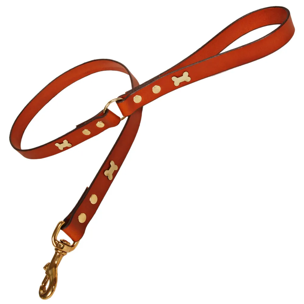 Creature Clothes Tan Leather Dog Leads