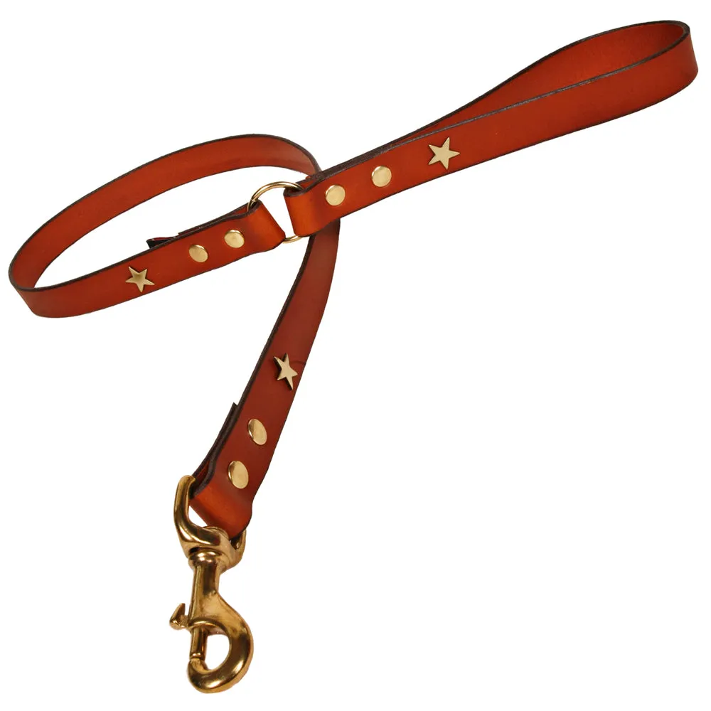 Creature Clothes Tan Leather Dog Leads