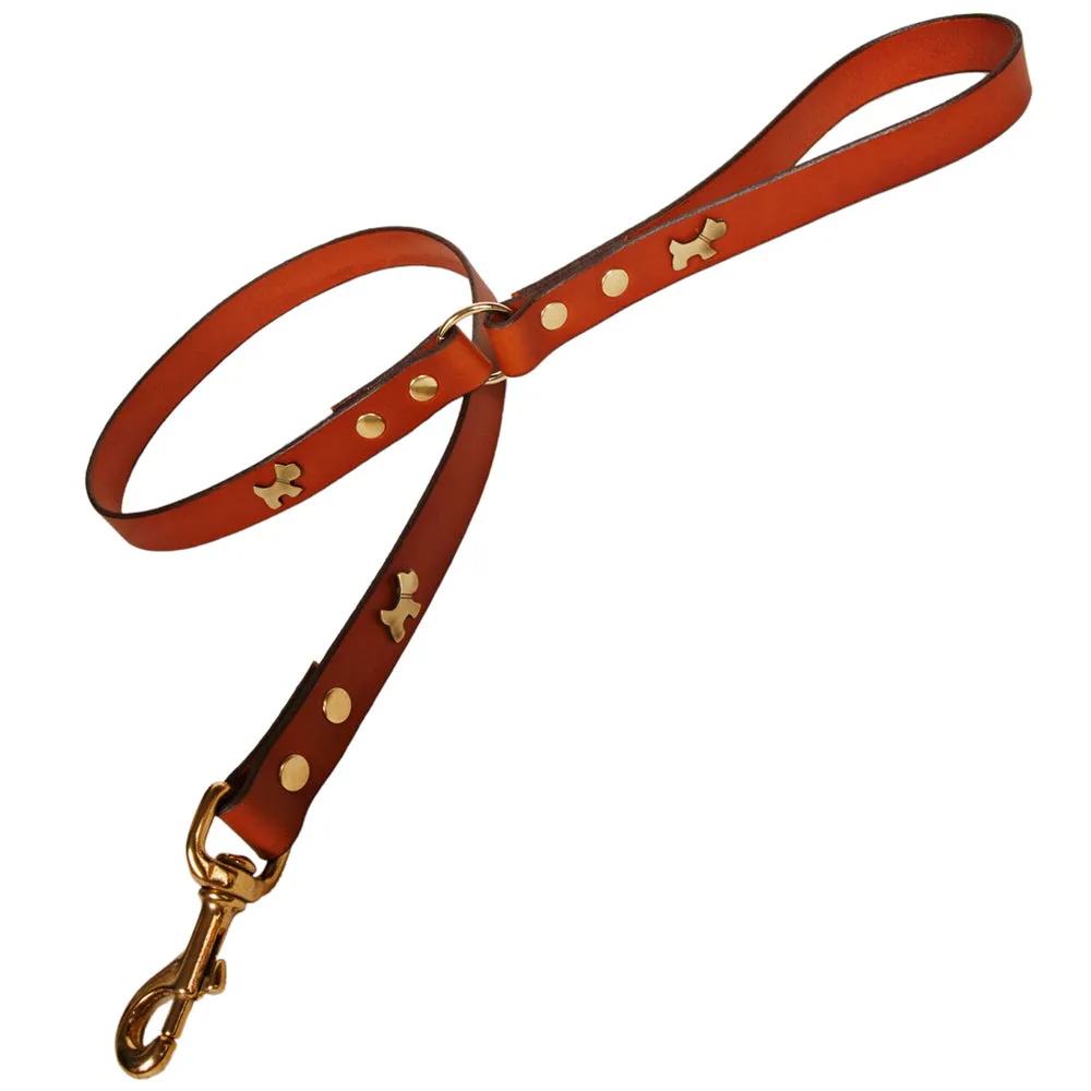 Creature Clothes Tan Leather Dog Leads