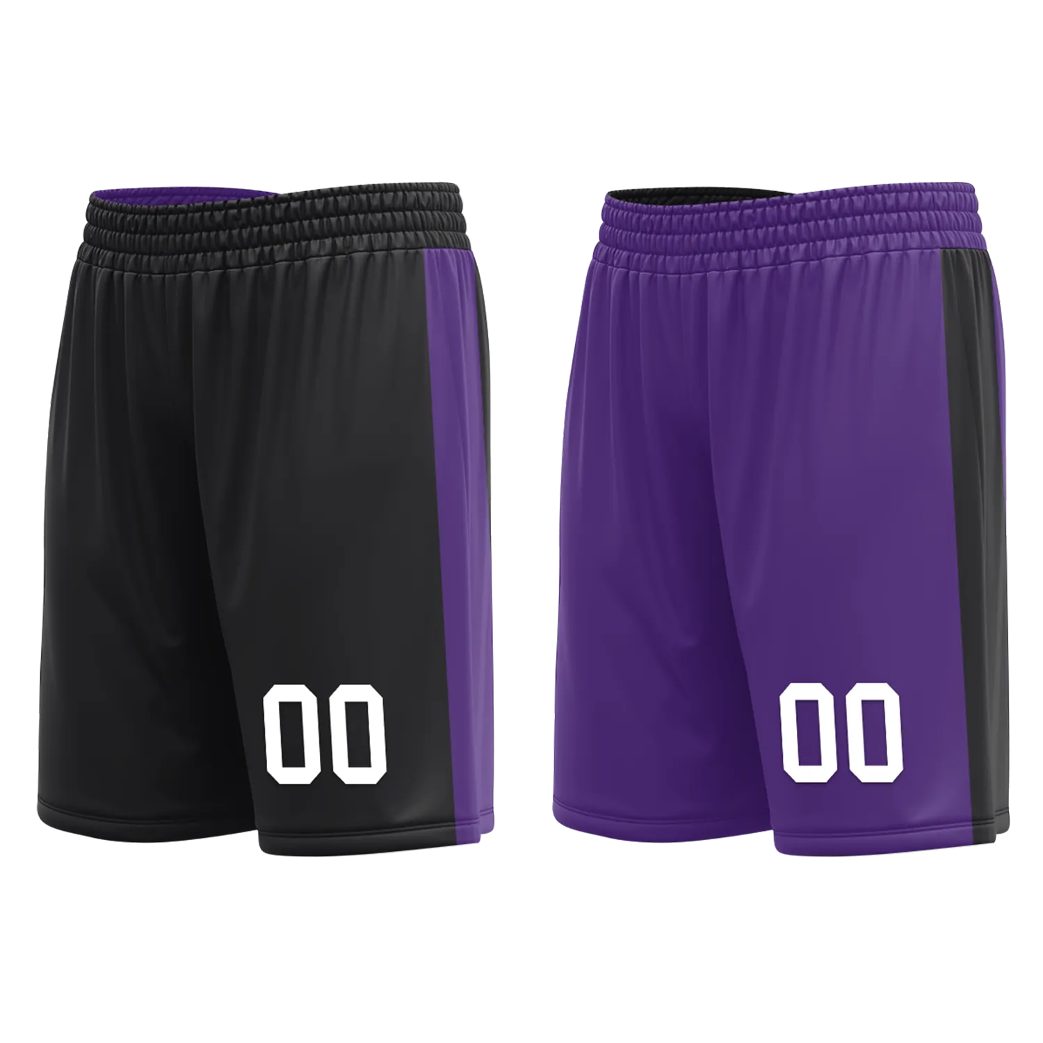 Custom Black Purple Classic Style Reversible Basketball Uniform Personalized BBJR-D017035