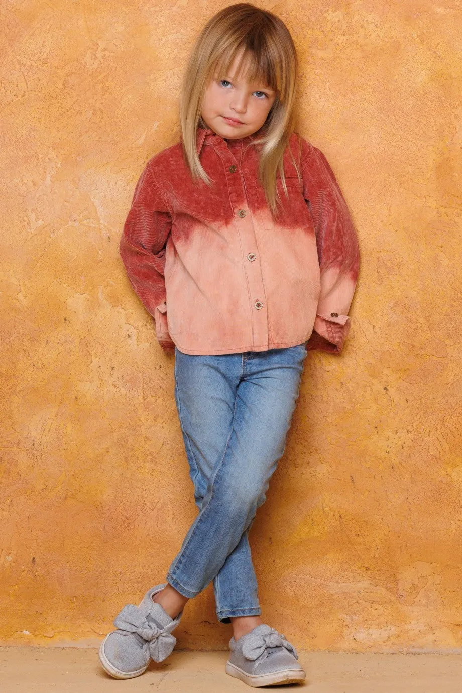 DIP DYE BLEACH CORDUROY SHIRT