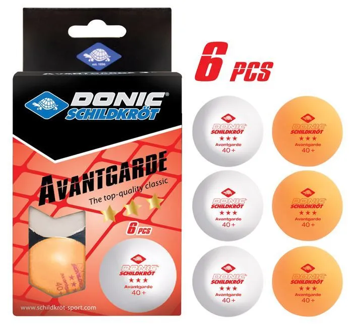 Donic Schildkrot 3 Star Avantgarde Poly 40  Table Tennis Balls 2 Colours - 6 pcs