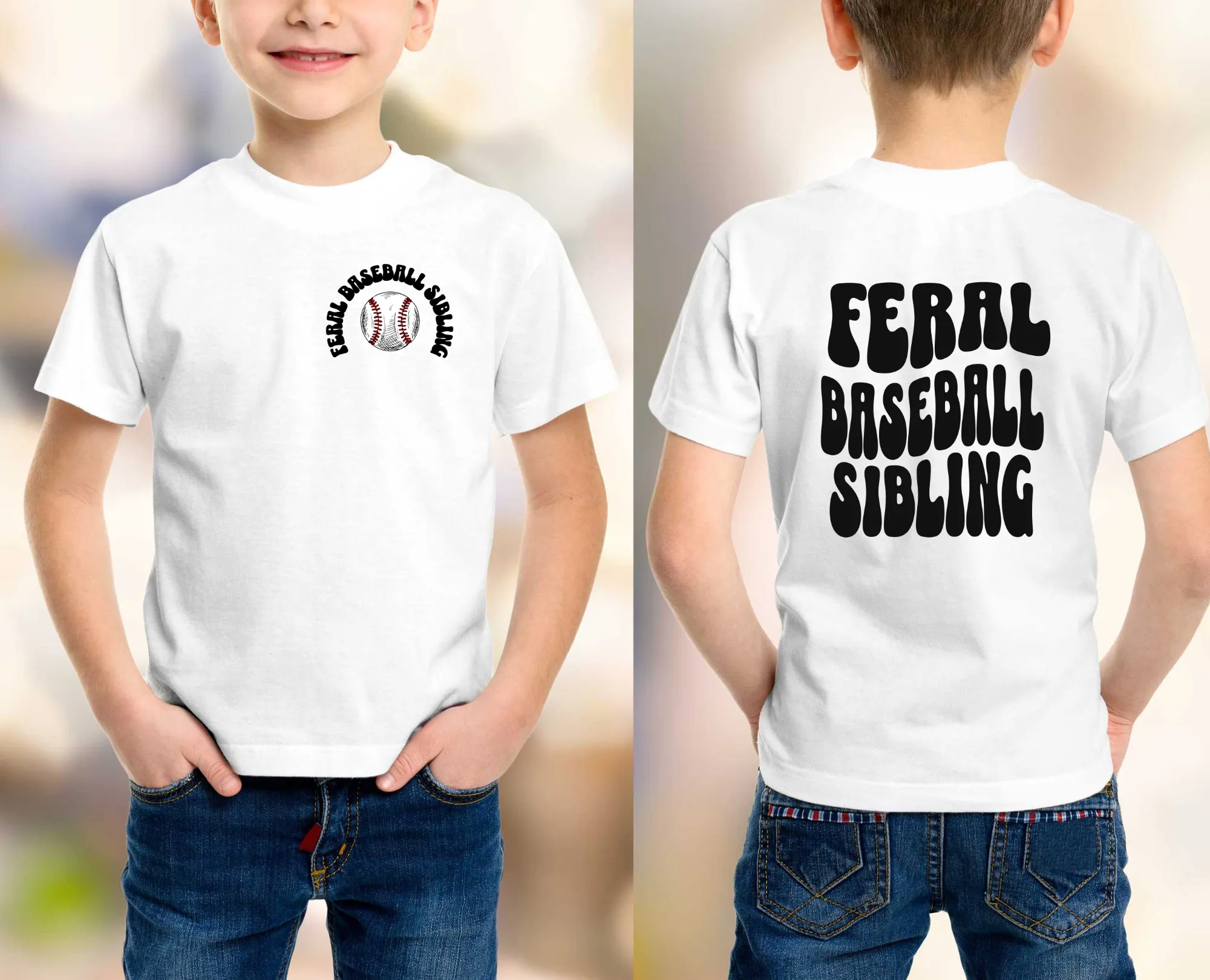 Feral Baseball Sibling | Funny Baseball Shirt