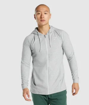 Gymshark Critical 2.0 Zip Up Hoodie - Light Grey Marl