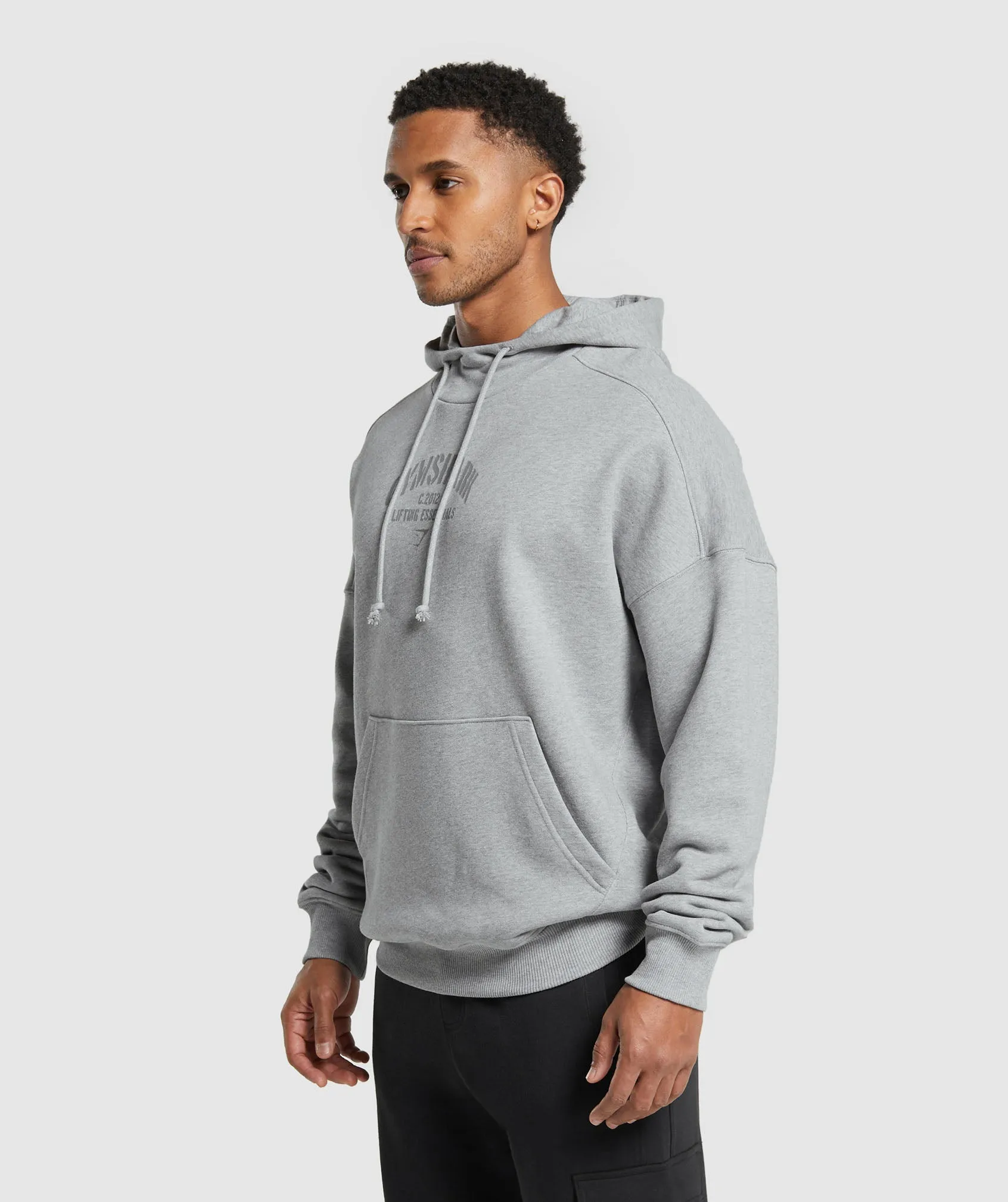 Gymshark Heavyweight Washed Hoodie - Platinum Grey Marl