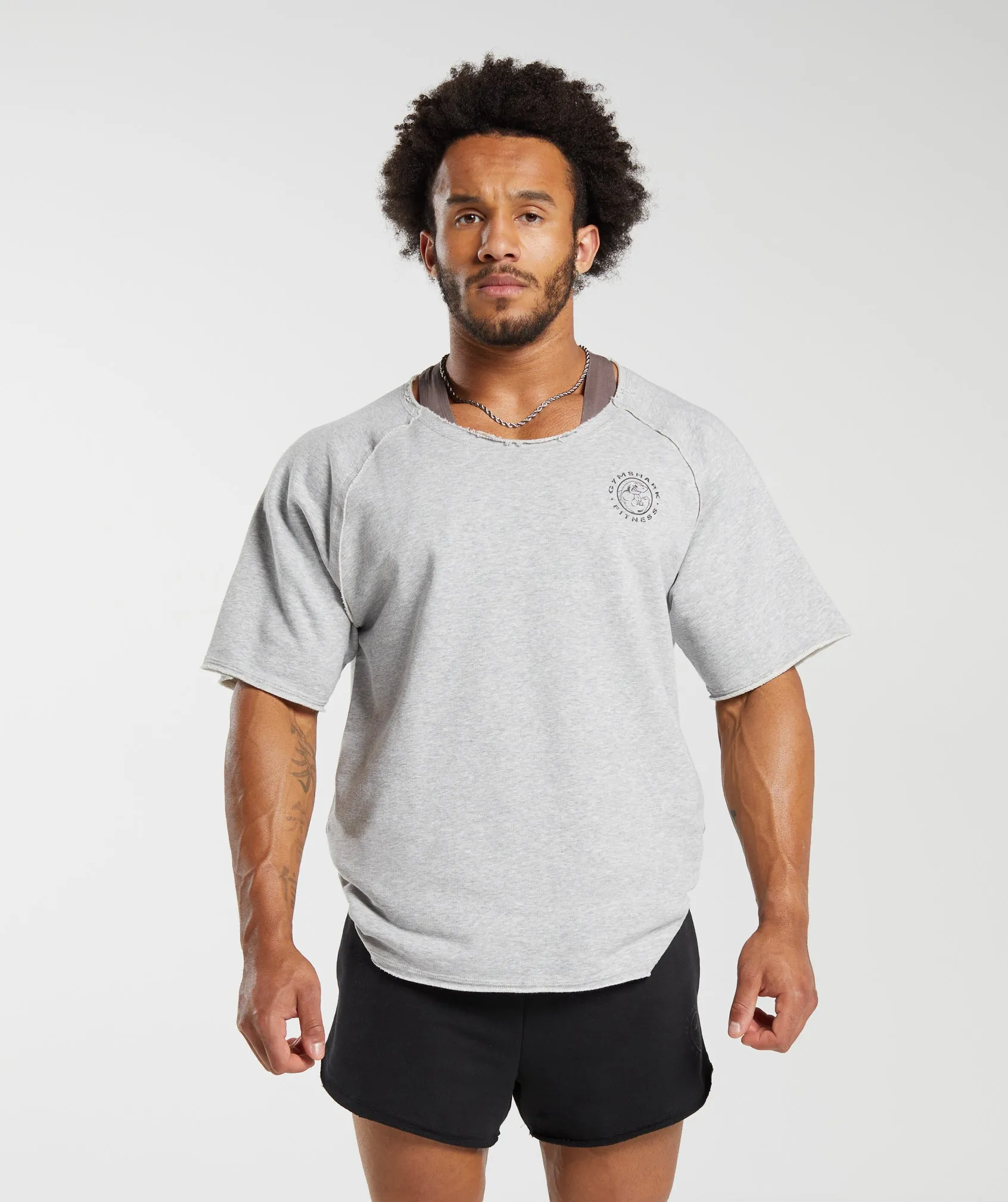 Gymshark Legacy Rag Top - Light Grey Marl