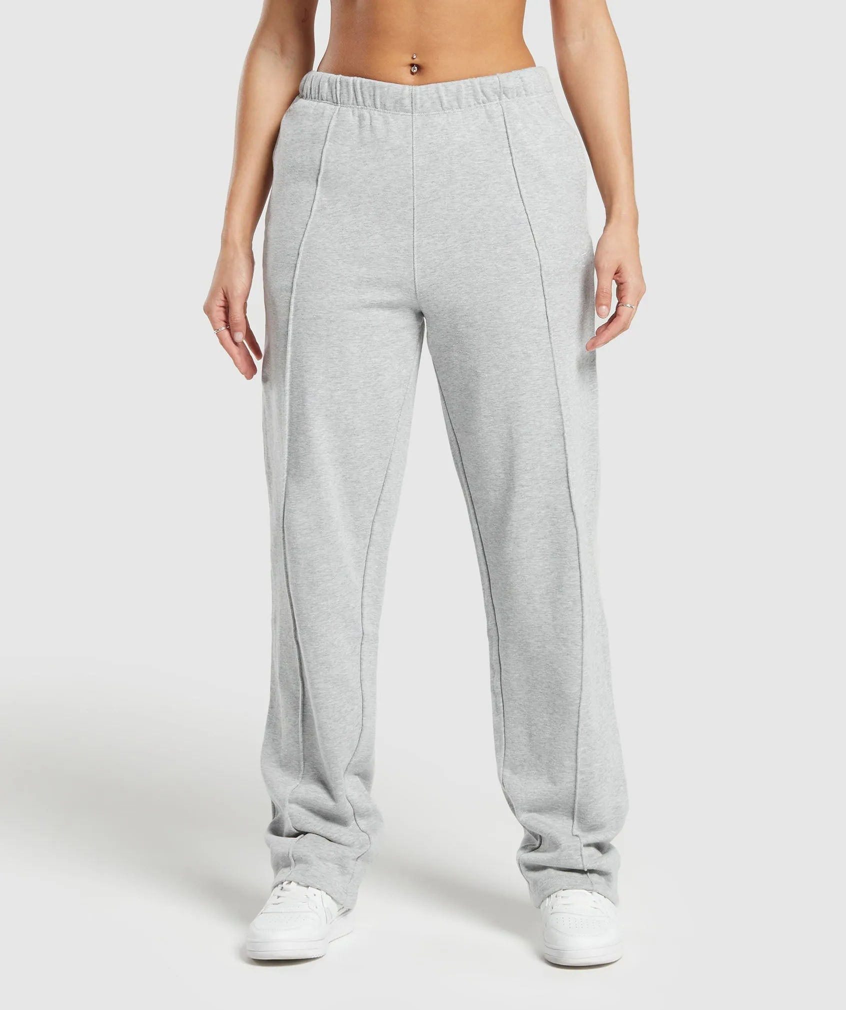 Gymshark Lifting Straight Leg Joggers - Light Grey Core Marl