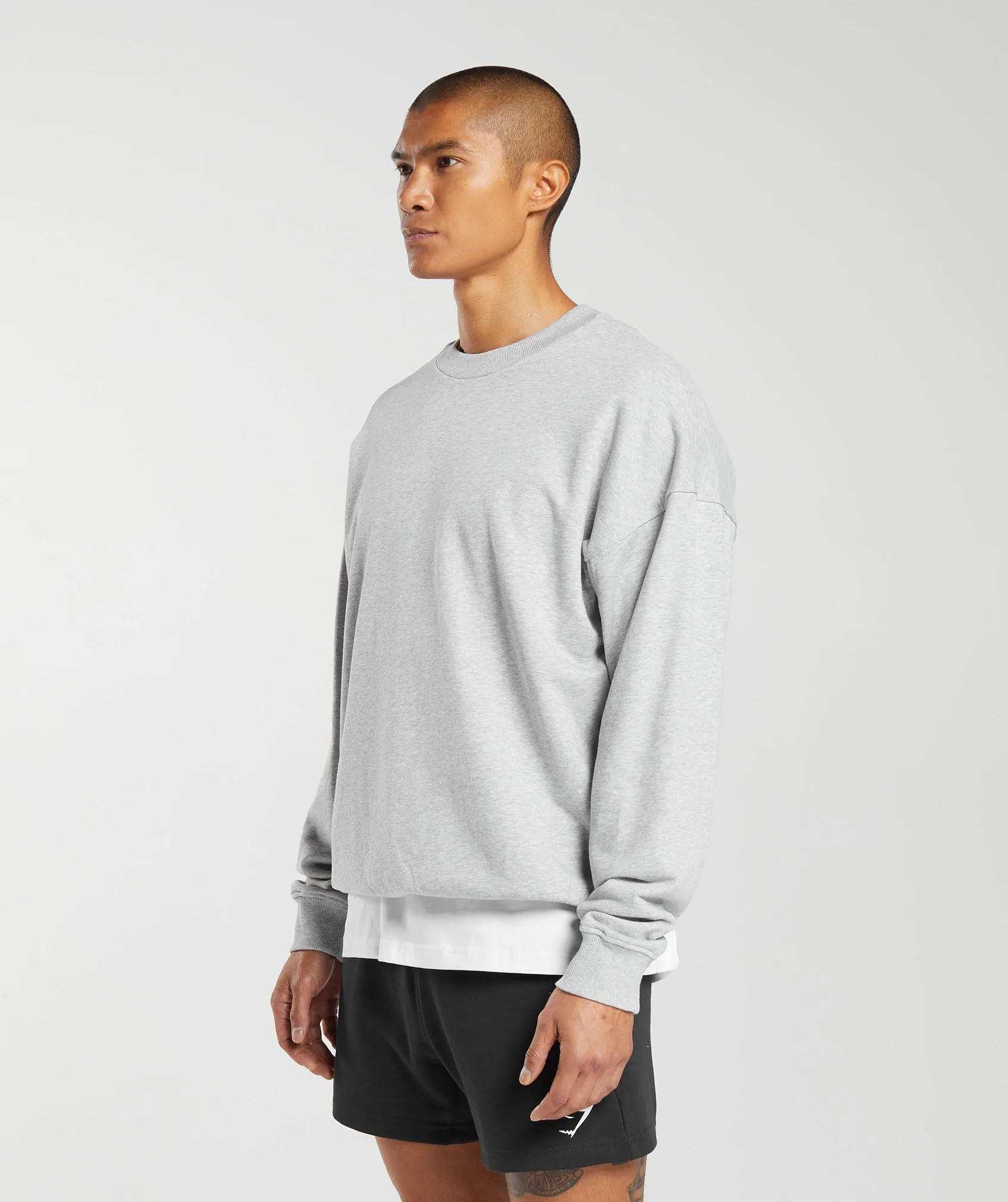 Gymshark Rest Day Essential Crew - Light Grey Core Marl