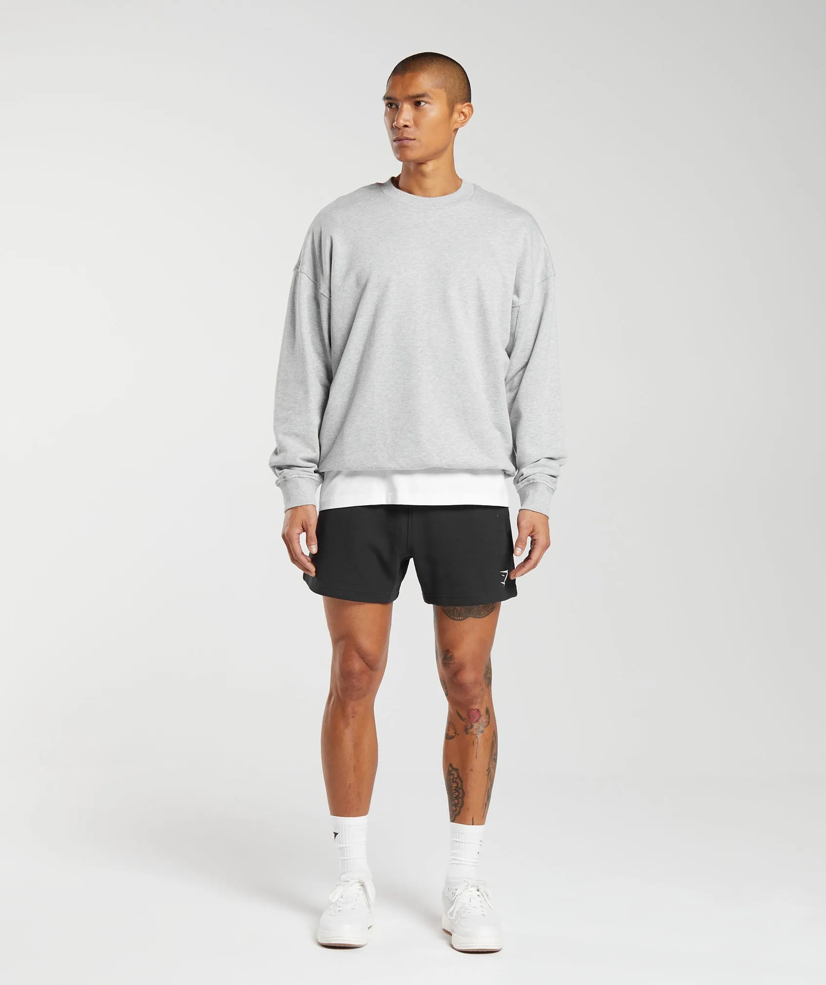 Gymshark Rest Day Essential Crew - Light Grey Core Marl