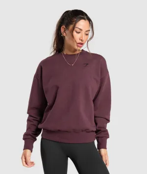 Gymshark Rest Day Sweats Crew - Deep Plum Marl