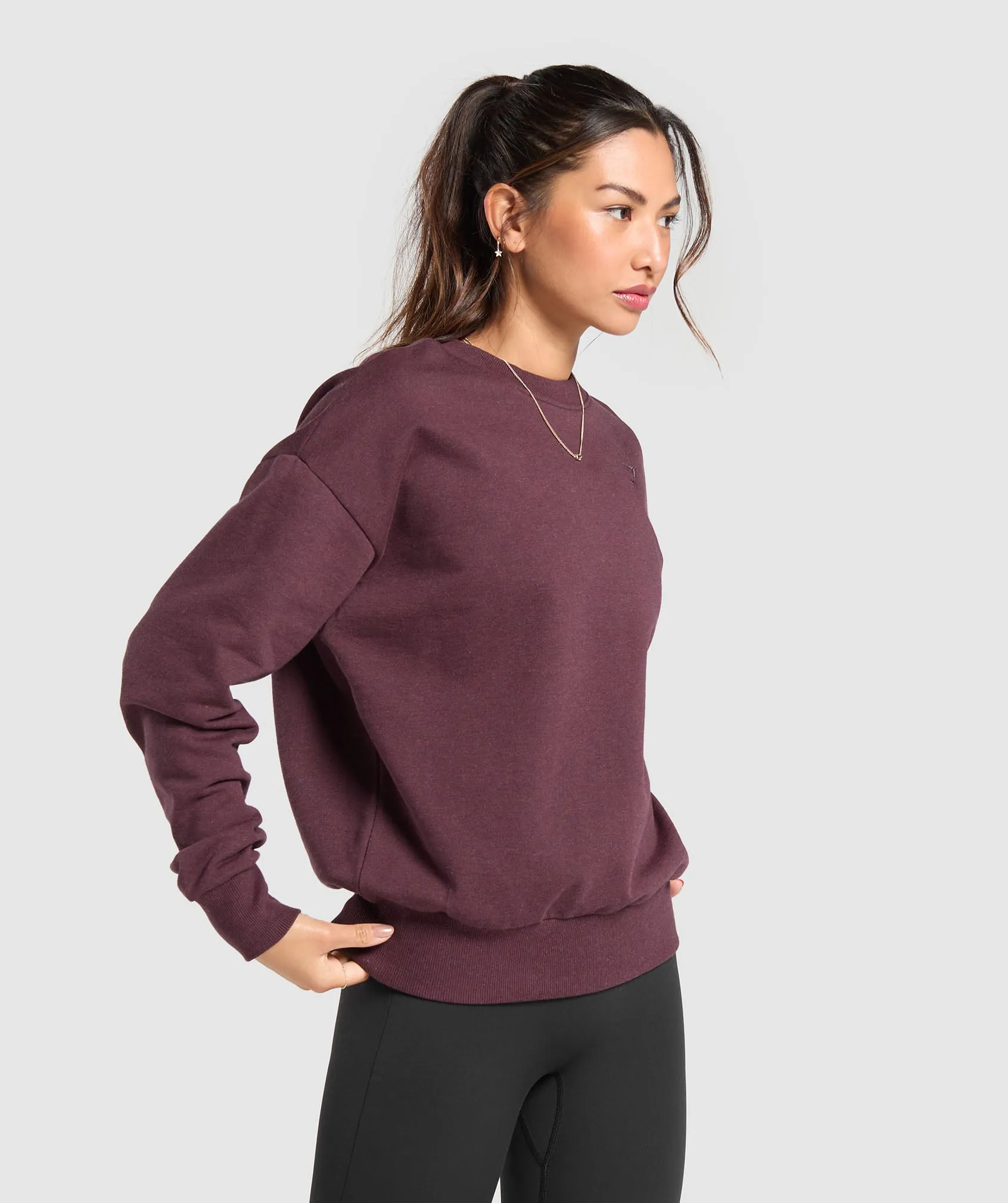 Gymshark Rest Day Sweats Crew - Deep Plum Marl