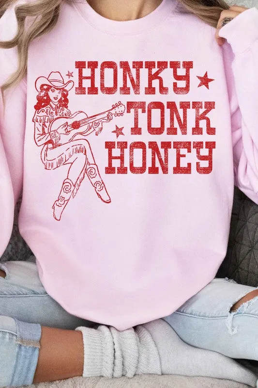 HONKY TONK HONEY WESTERN GRAPHIC SWEATSHIRT