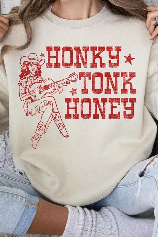 HONKY TONK HONEY WESTERN GRAPHIC SWEATSHIRT