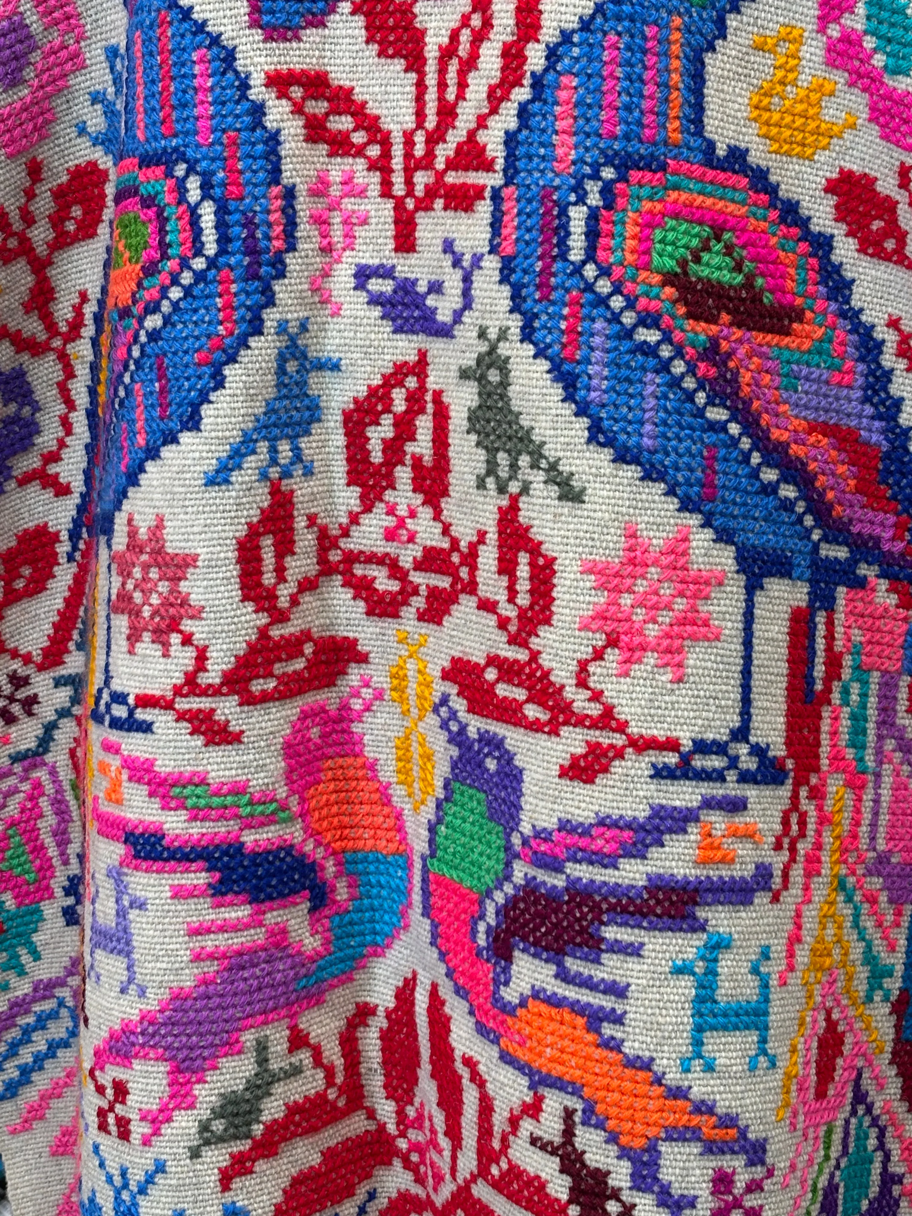 “Hueyapan" Hand-Embroidered Rebozos colorful