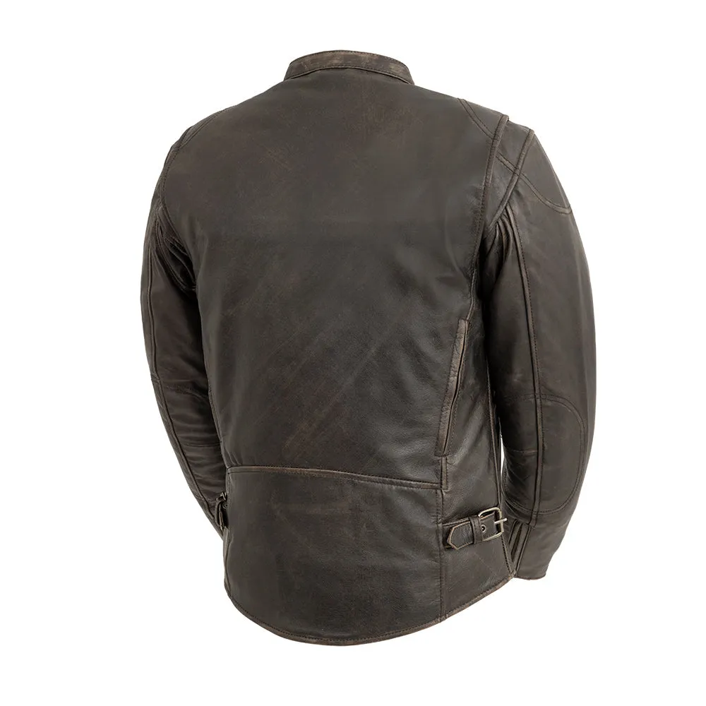 Indy Men's Motorcycle Leather Jacket - Antique Brown