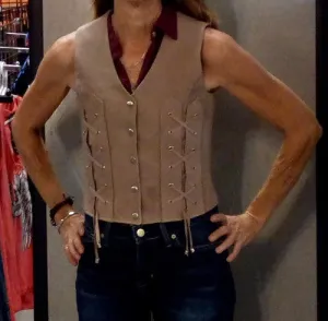 Ladies Brown Motorcycle Vest