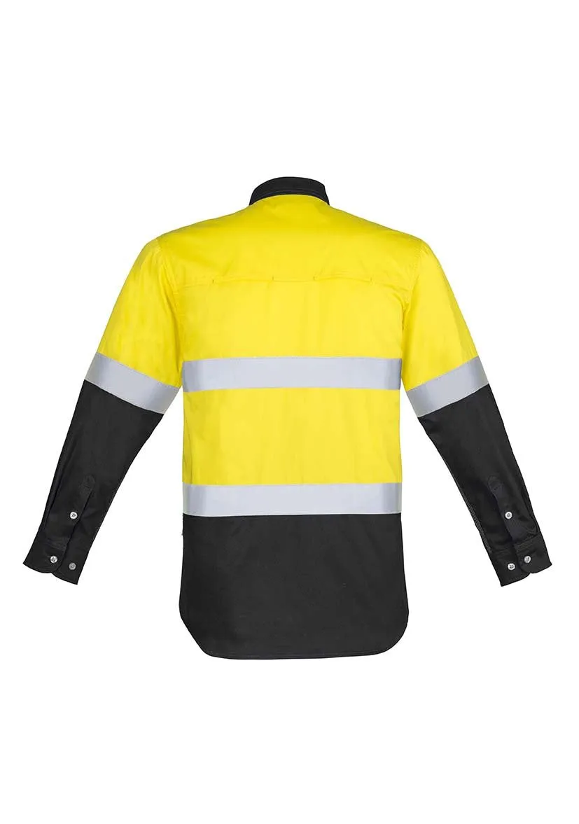 Mens Hi Vis Spliced Industrial Shirt - Hoop Taped