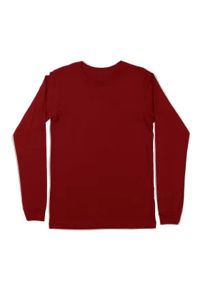 Mens T-Shirts Long Sleeve Blood Red