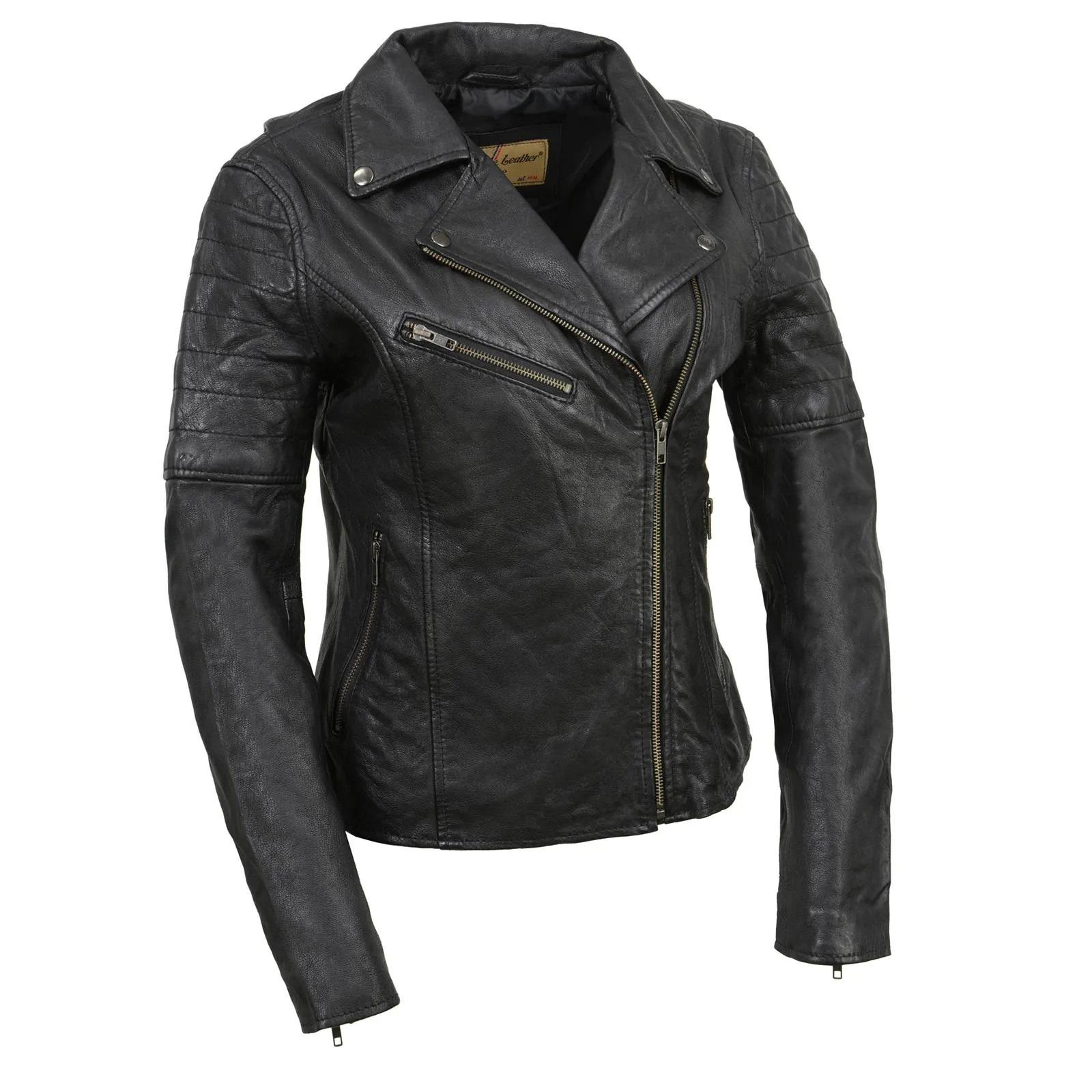 Milwaukee Leather Black Vintage Motorcycle Inspired Vegan Tan Fashion