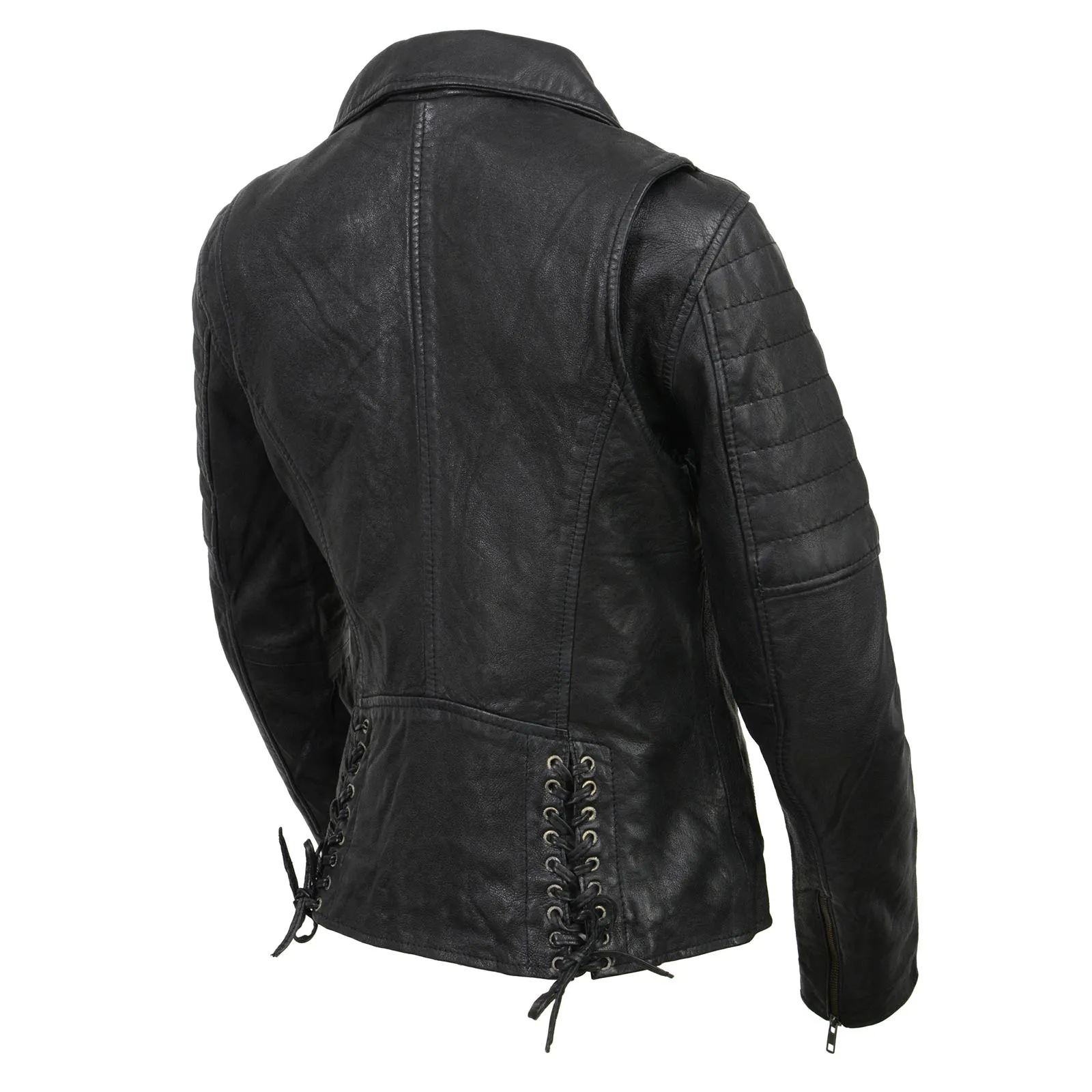 Milwaukee Leather Black Vintage Motorcycle Inspired Vegan Tan Fashion